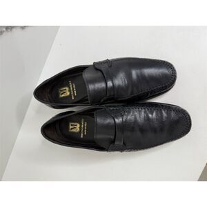 Bruno Magli Men's Black Leather Loafers Size 7.5 Slip-On Dress Shoes​